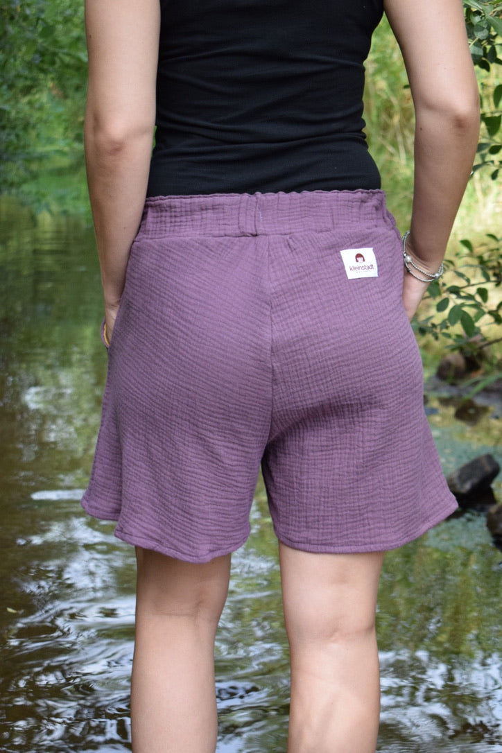 Musselin*Shorts THEA lila