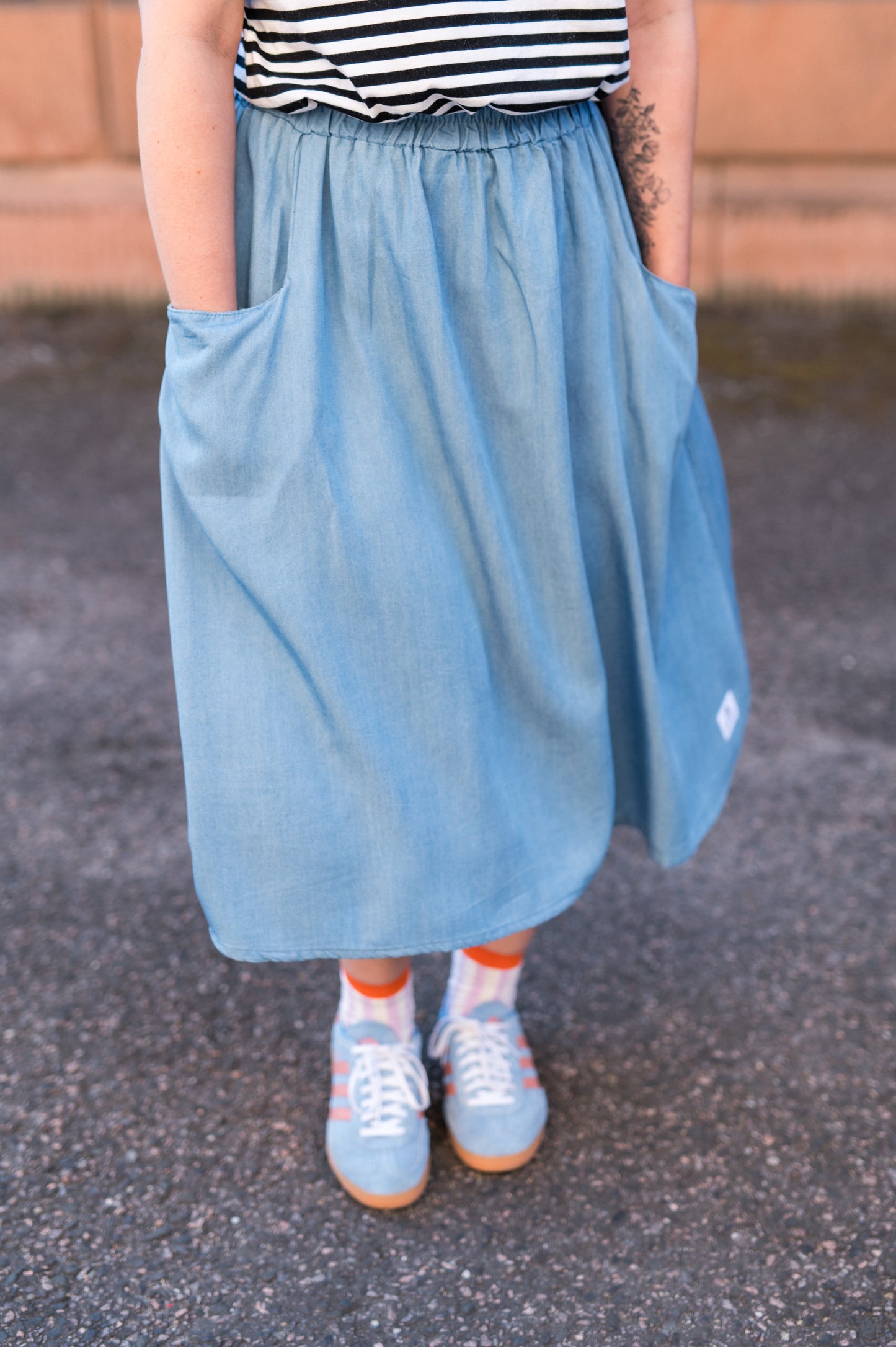 Easy Denim Rock | TENCEL™ Lyocell Midirock handmade