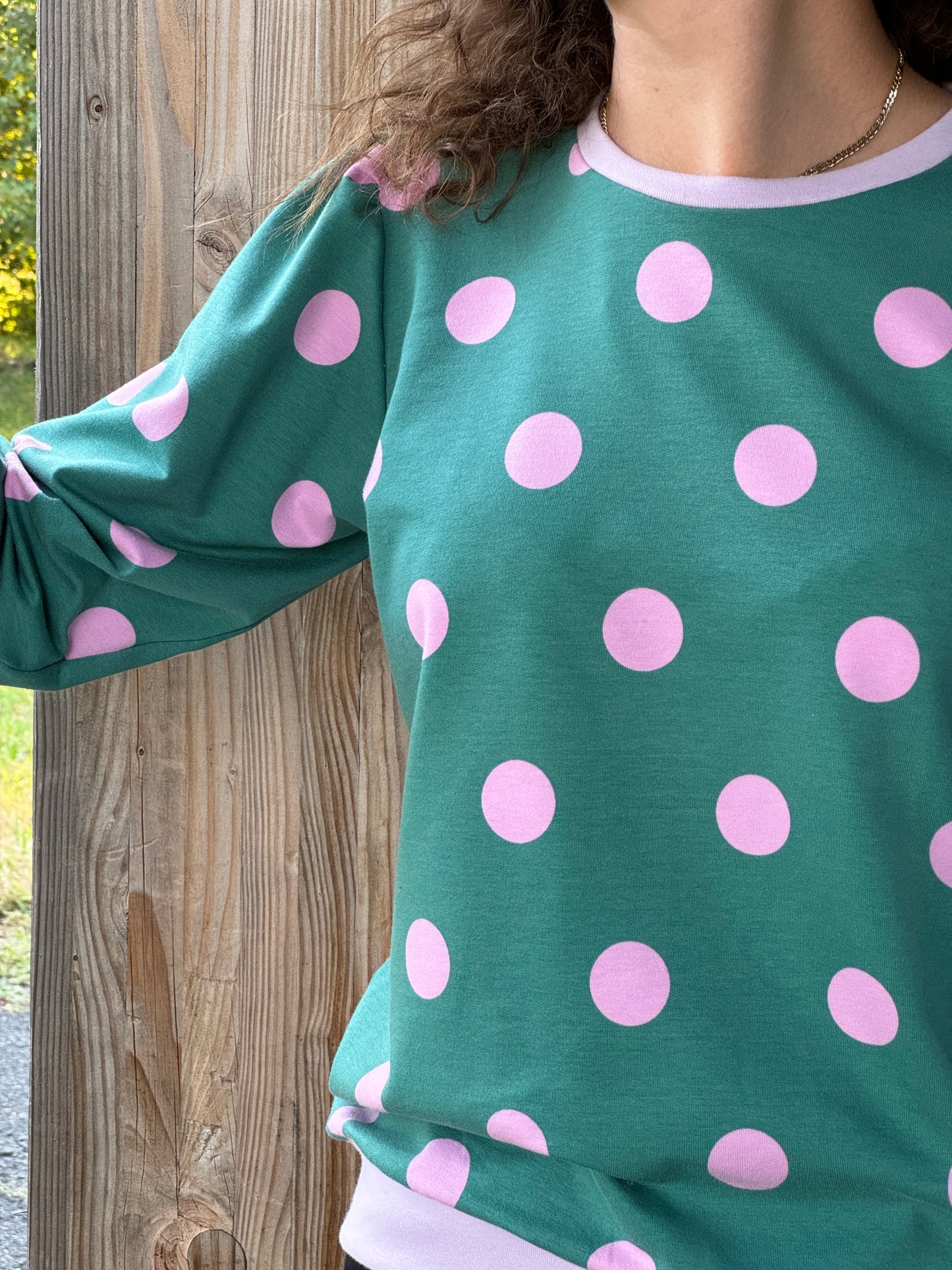 EDNA Sweater | Handmade Pullover aus Sommersweat mit Smokärmeln