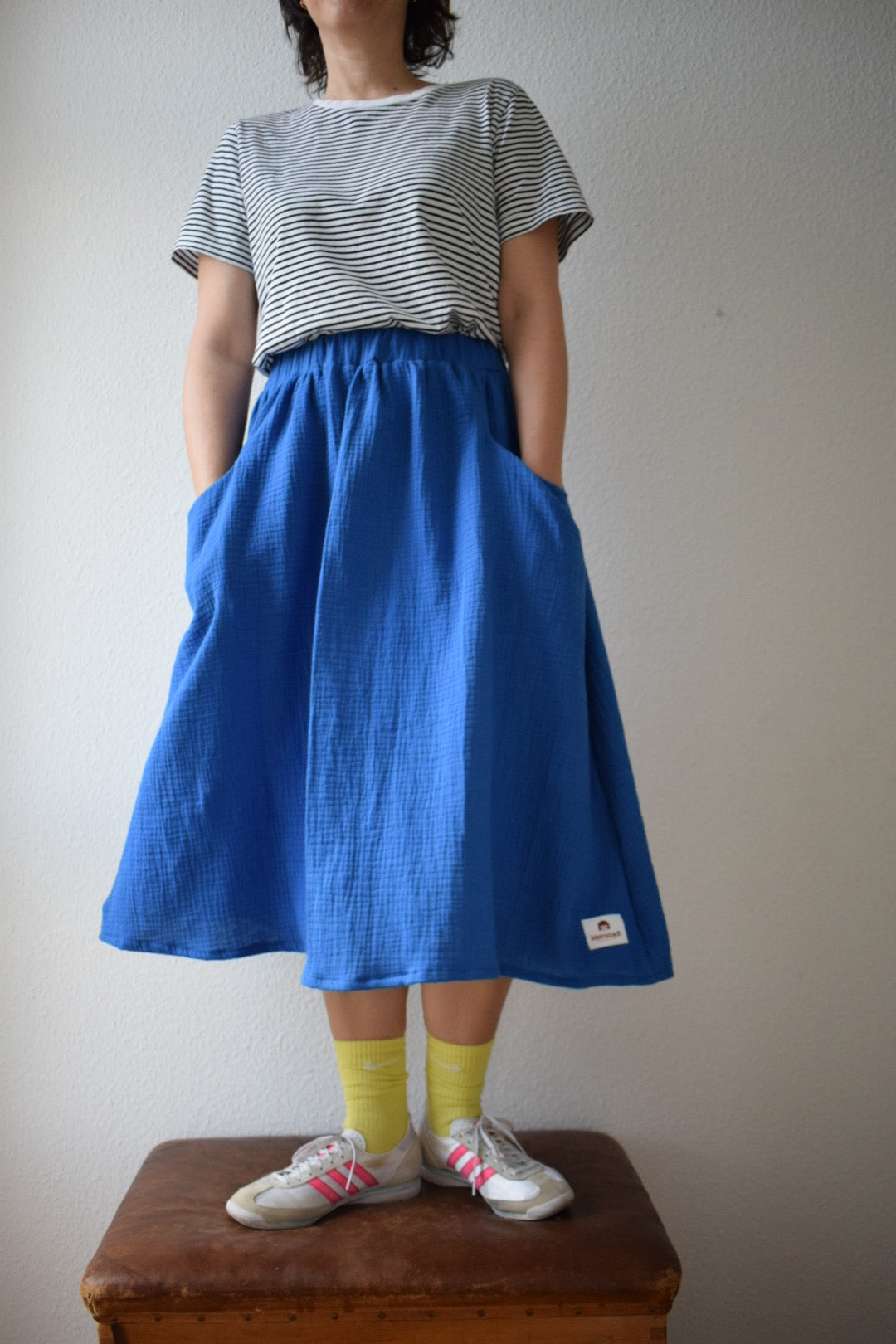 Musselin Midirock HEDDA | Bio & handmade | kobaltblau