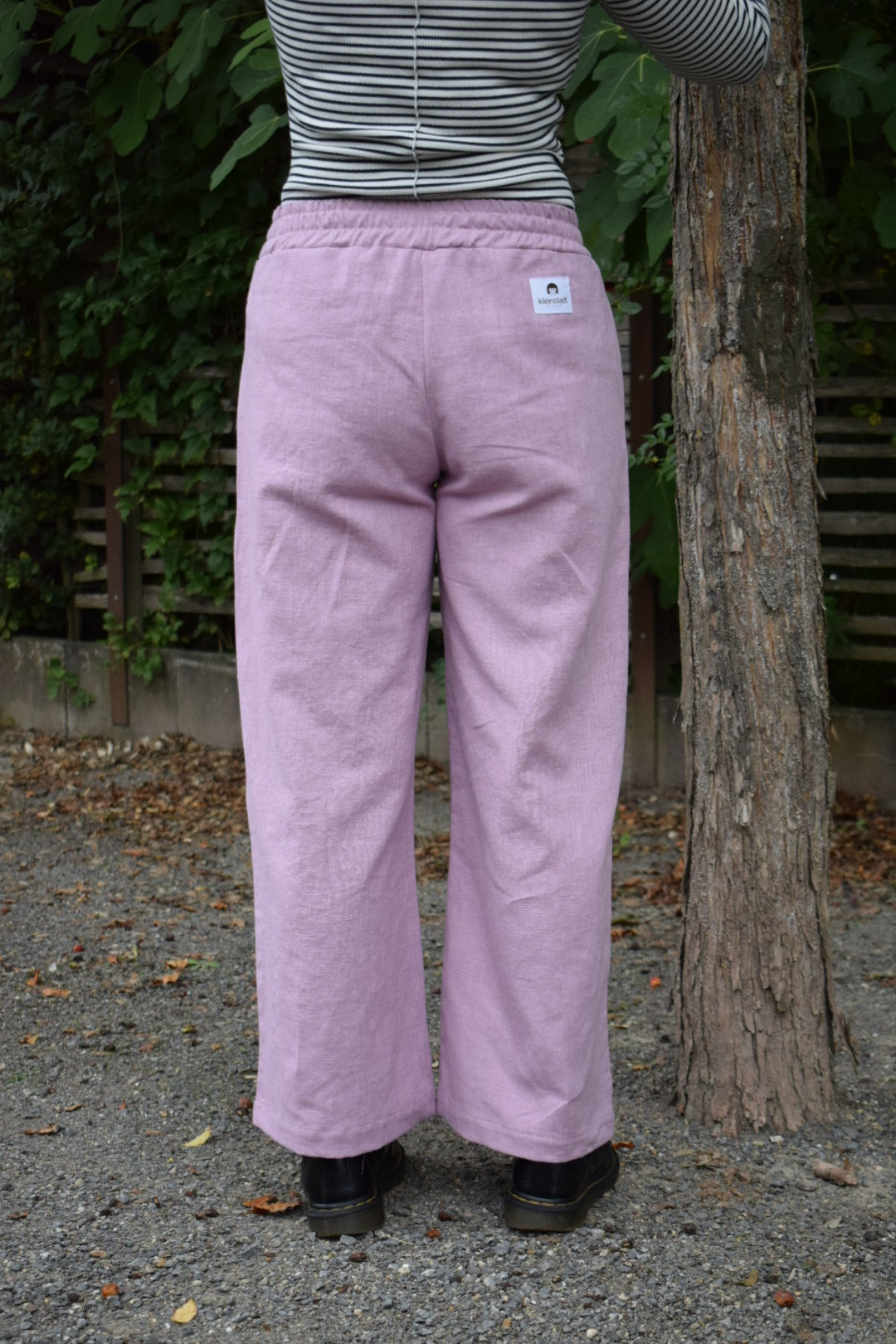 Culotte MATHILDA aus 100 % Leinen | Gerade Sommerhose mit Gummibund & Taschen | rosa