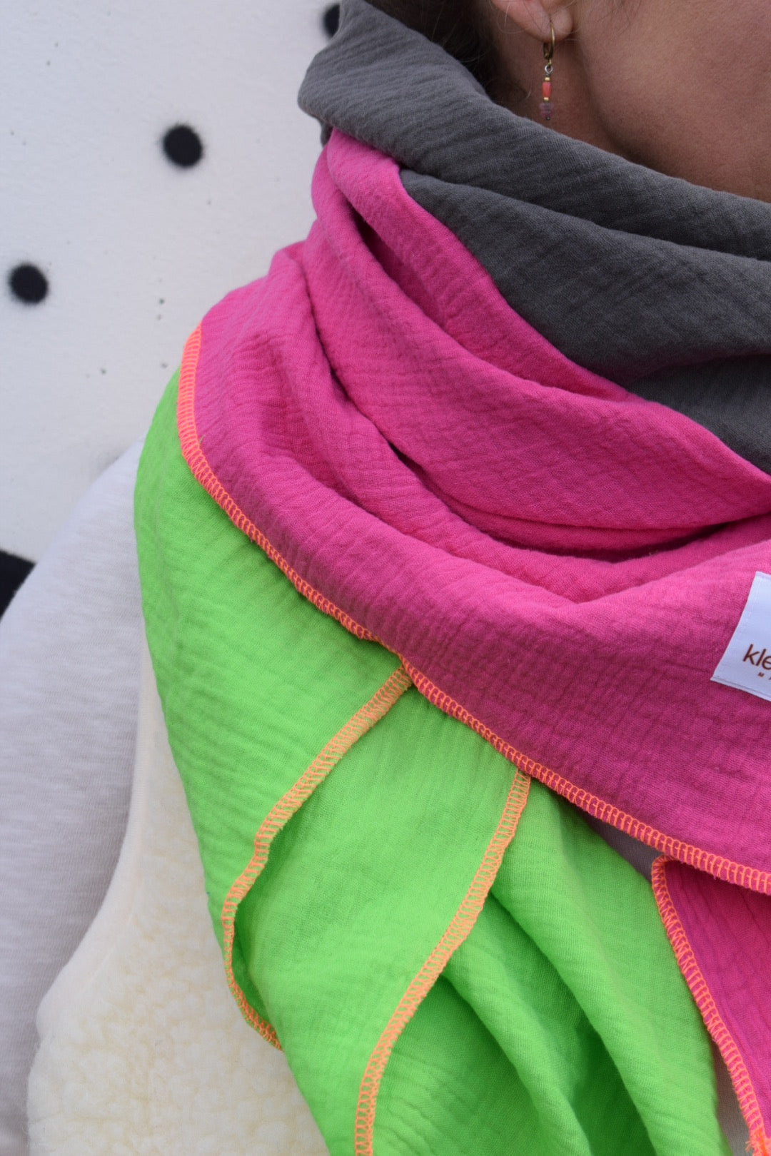 Mix*It | 3 Farben, 1 Schal, maximaler Style - pink, grau, neongrün