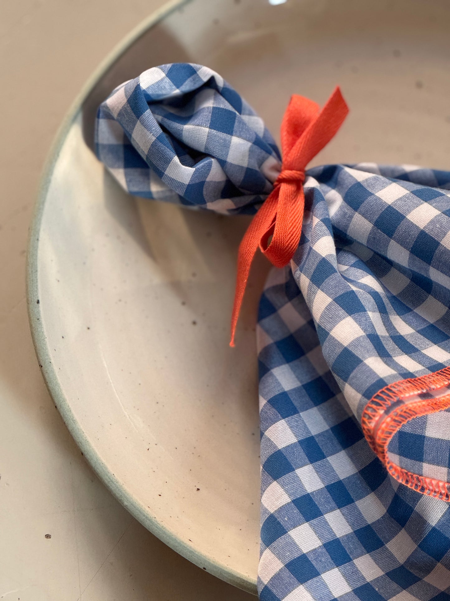 Stoffserviette Blau kariert | Wiederverwendbar. Waschbar. Wow!