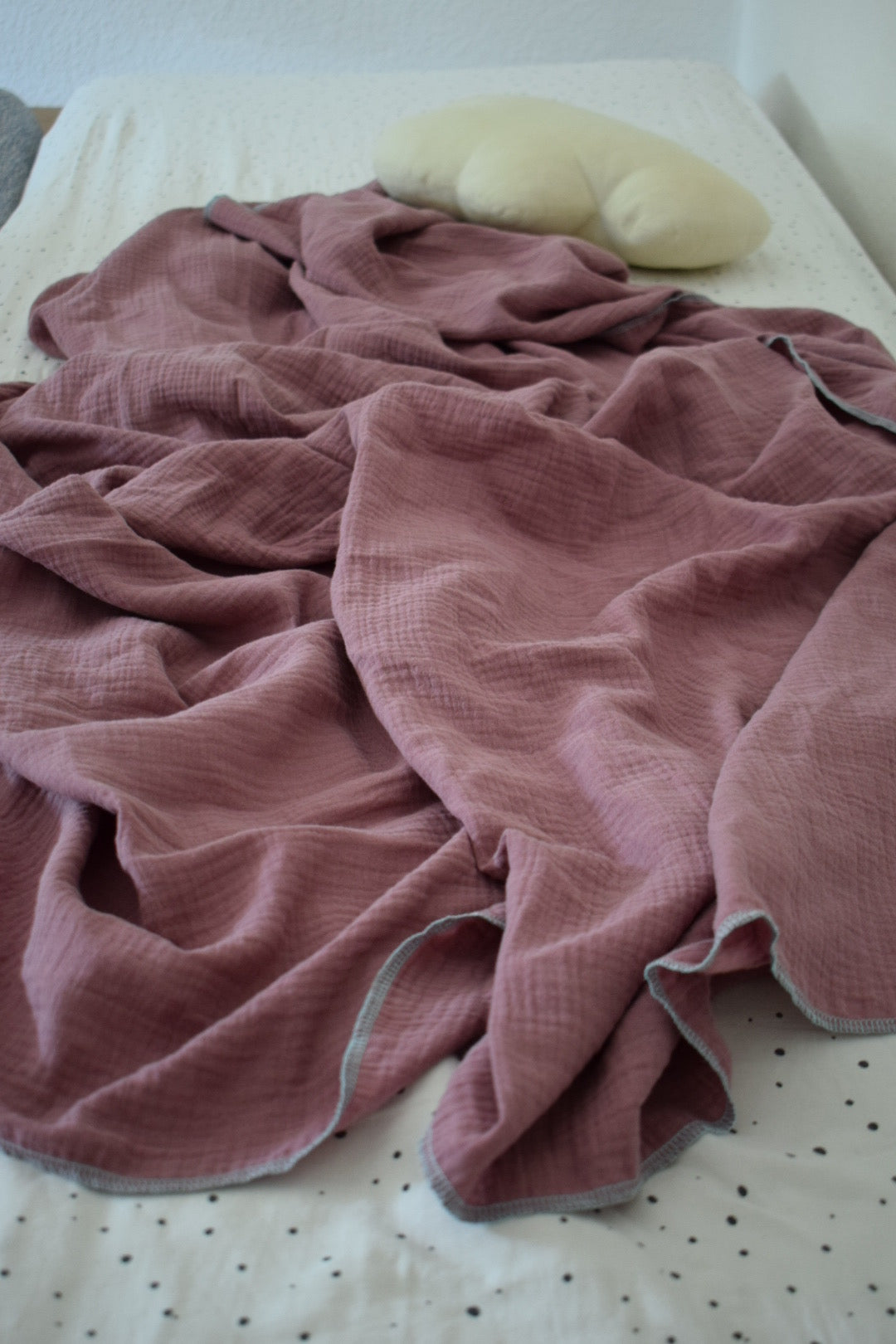 Leichte Musselindecke Bio-Baumwolle | Sommer Must-Have | mauve