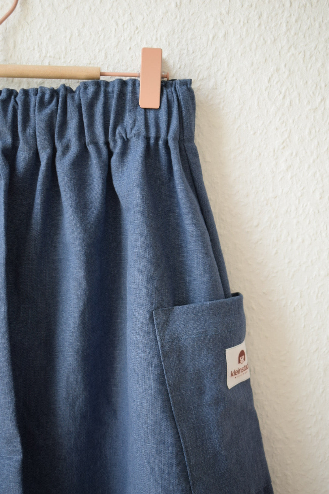 Leinenrock LOTTE | 100 % Leinen | Fair Fashion mit Taschen | blau