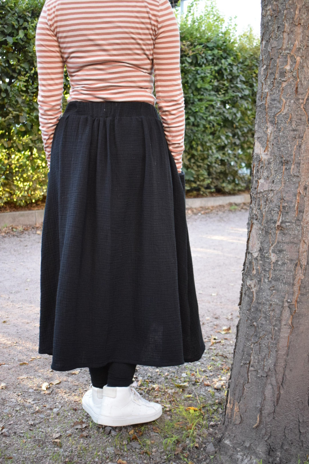 Musselin Midirock HEDDA | Bio & handmade | schwarz