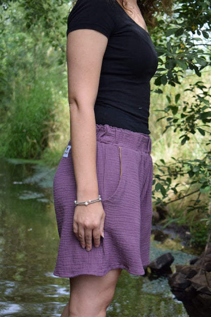 Musselin*Shorts THEA lila