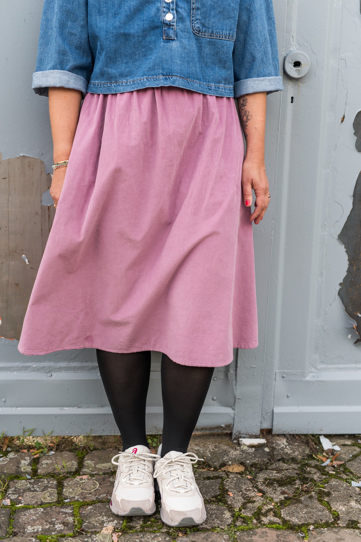 Rock HEDDA | Feincord Edition | Midi, clean & everyday wow | rosa