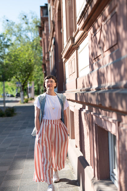 Die Jeden-Tag-Hose 🖤 weite Sommerhose im Marlene-Stil | Streifen