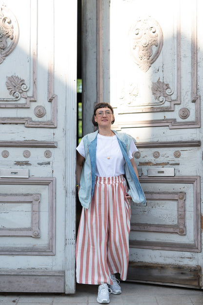 Die Jeden-Tag-Hose 🖤 weite Sommerhose im Marlene-Stil | Streifen