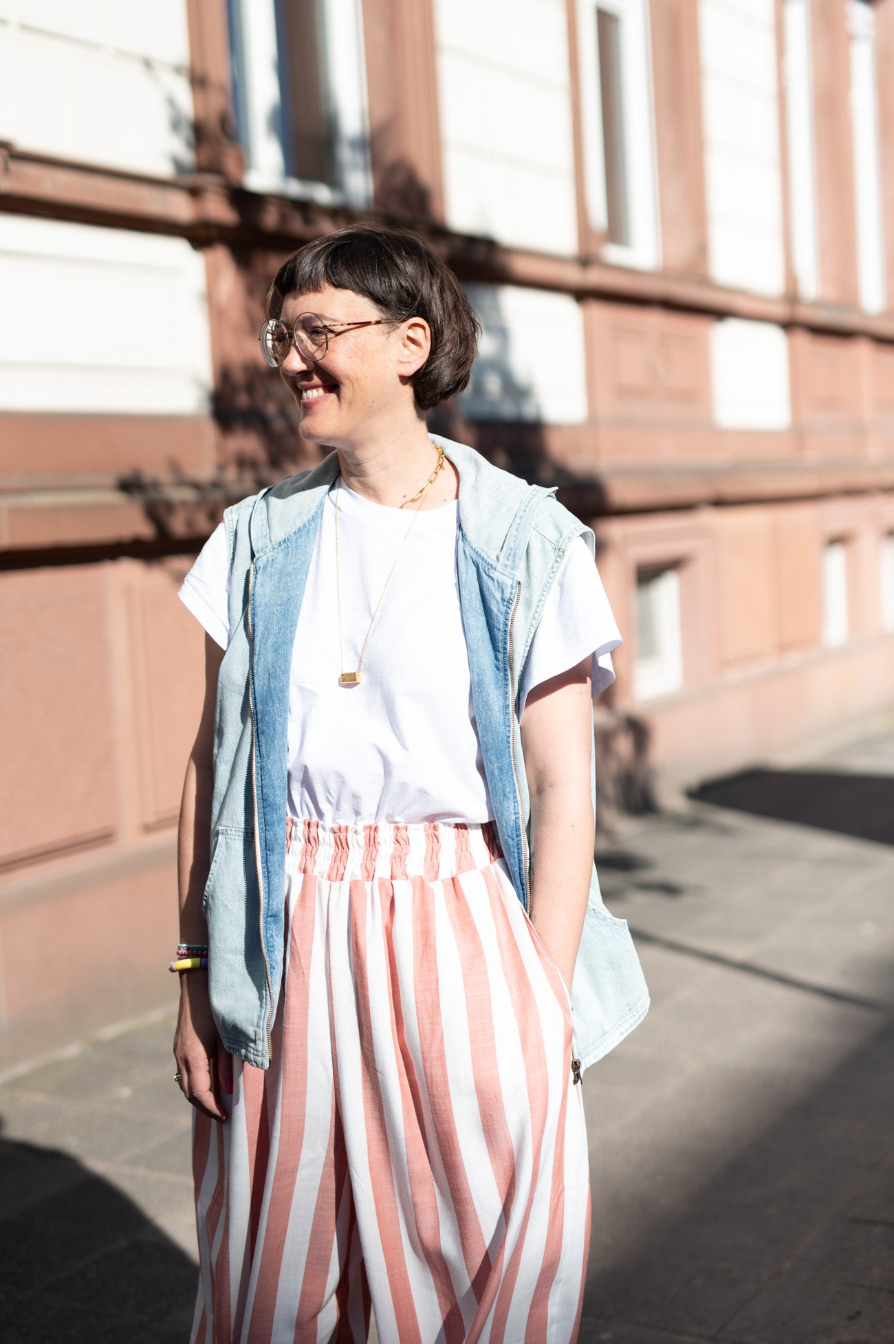 Die Jeden-Tag-Hose 🖤 weite Sommerhose im Marlene-Stil | Streifen