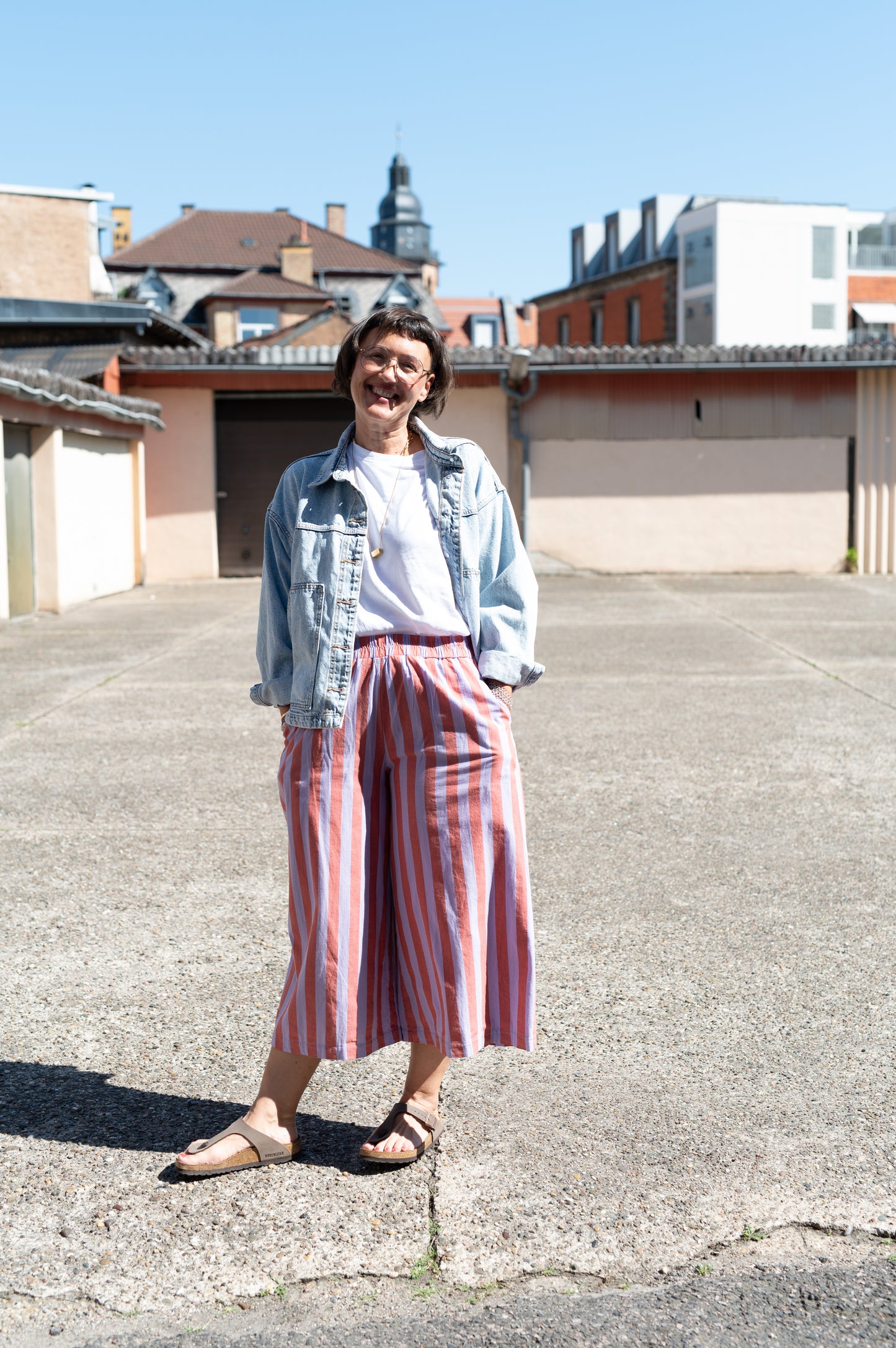 Die Eine-geht-noch-Hose | Streifen-Culotte