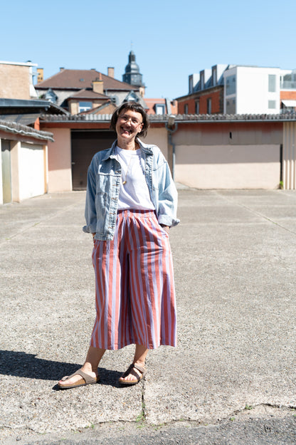 Die Eine-geht-noch-Hose | Streifen-Culotte