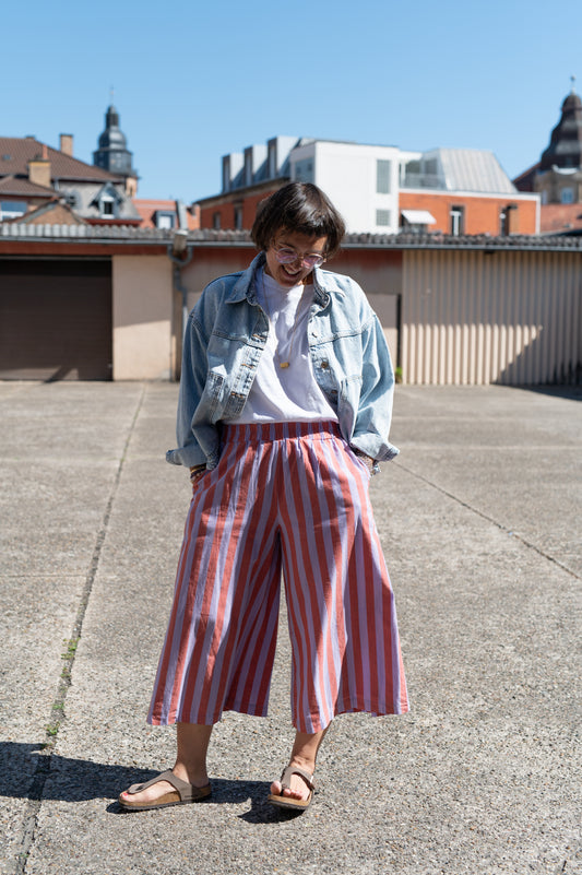 Die Eine-geht-noch-Hose | Streifen-Culotte