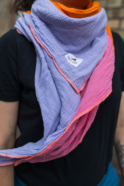 Mix*It | 3 Farben, 1 Schal, maximaler Style - flieder, orange, pink