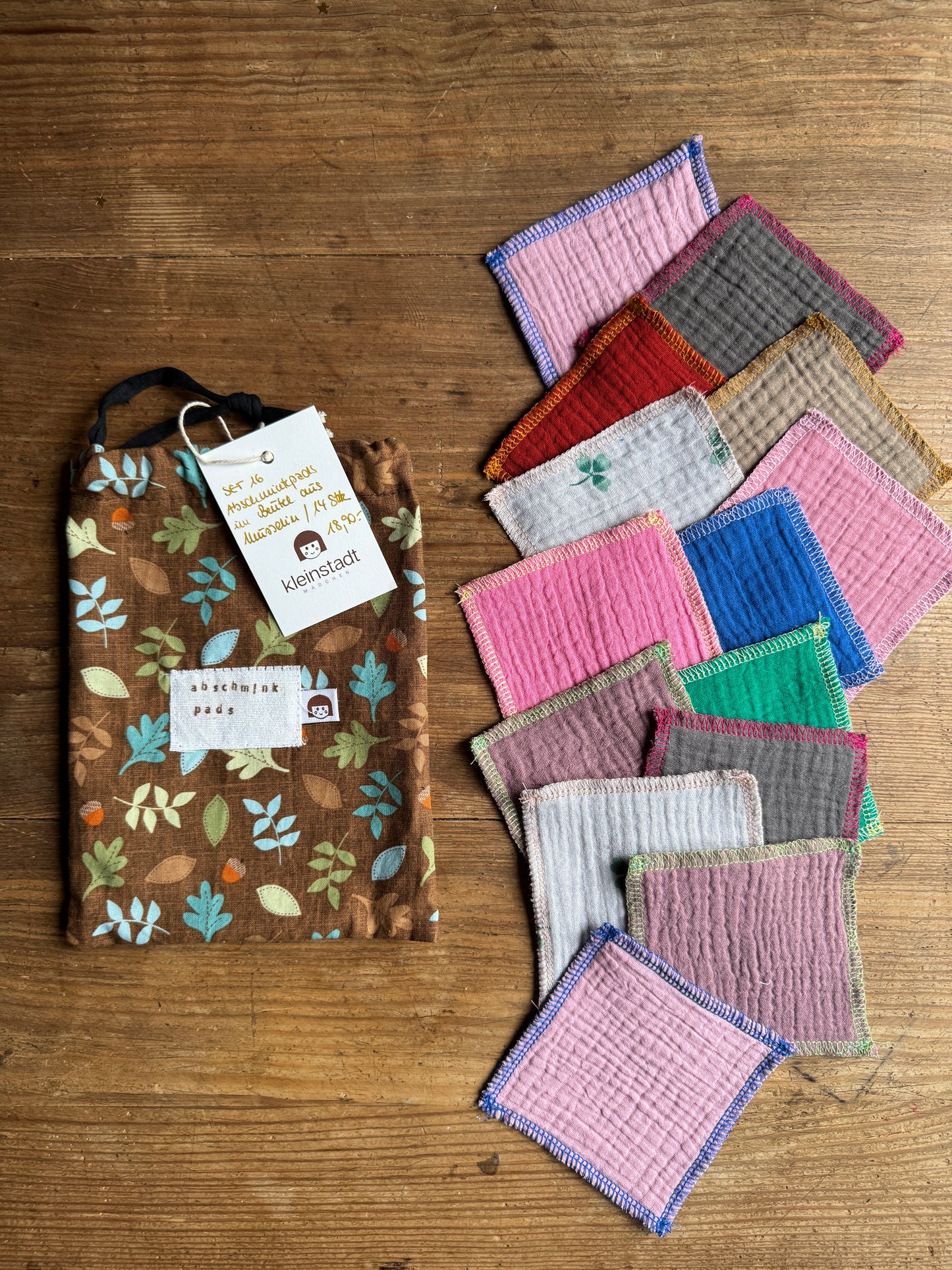 Abschminkpads aus Bio-Musselin | Nachhaltig & Zero Waste | SET 16