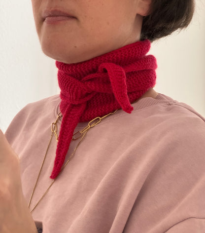 Kleiner Schal, große Liebe | handgestrickt | Kaschmir | Rot