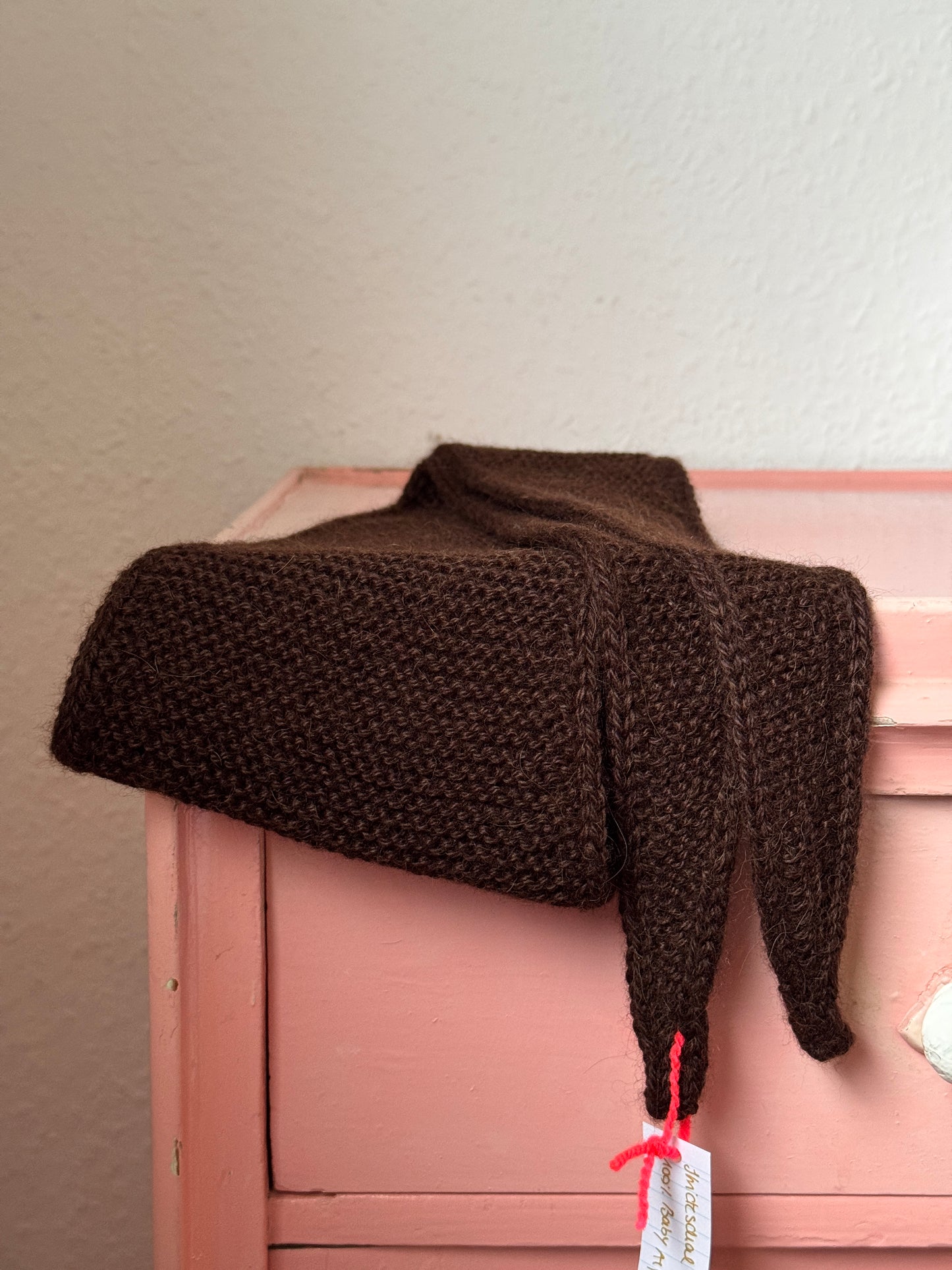 Kleiner Schal, große Liebe | handgestrickt | Alpaka braun