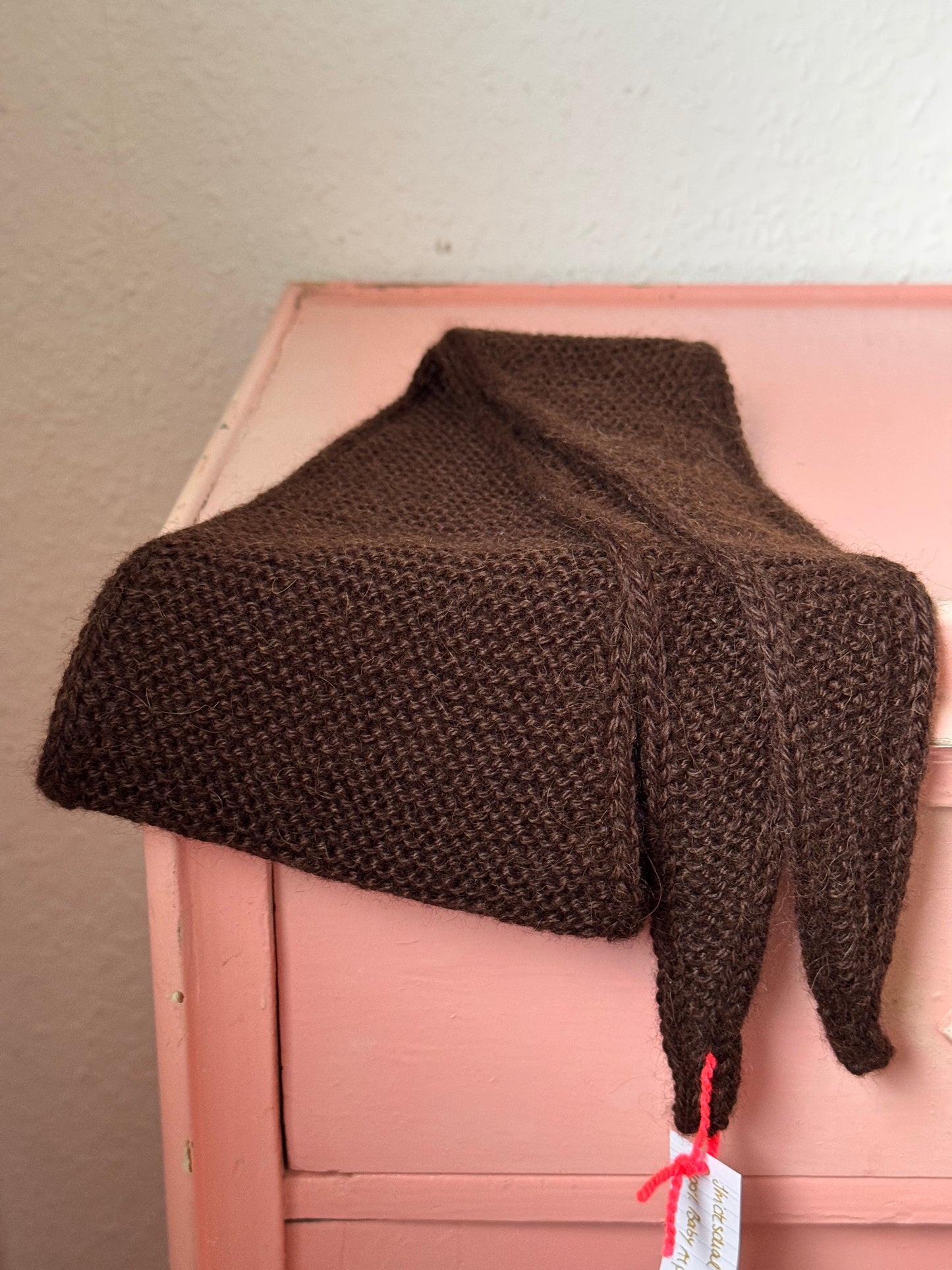 Kleiner Schal, große Liebe | handgestrickt | Alpaka braun