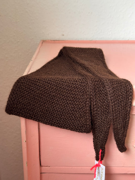 Kleiner Schal, große Liebe | handgestrickt | Alpaka braun
