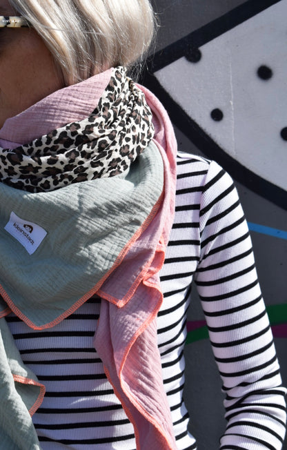 Mix*It | 3 Farben, 1 Schal, maximaler Style:  Leo | salbei | rosa