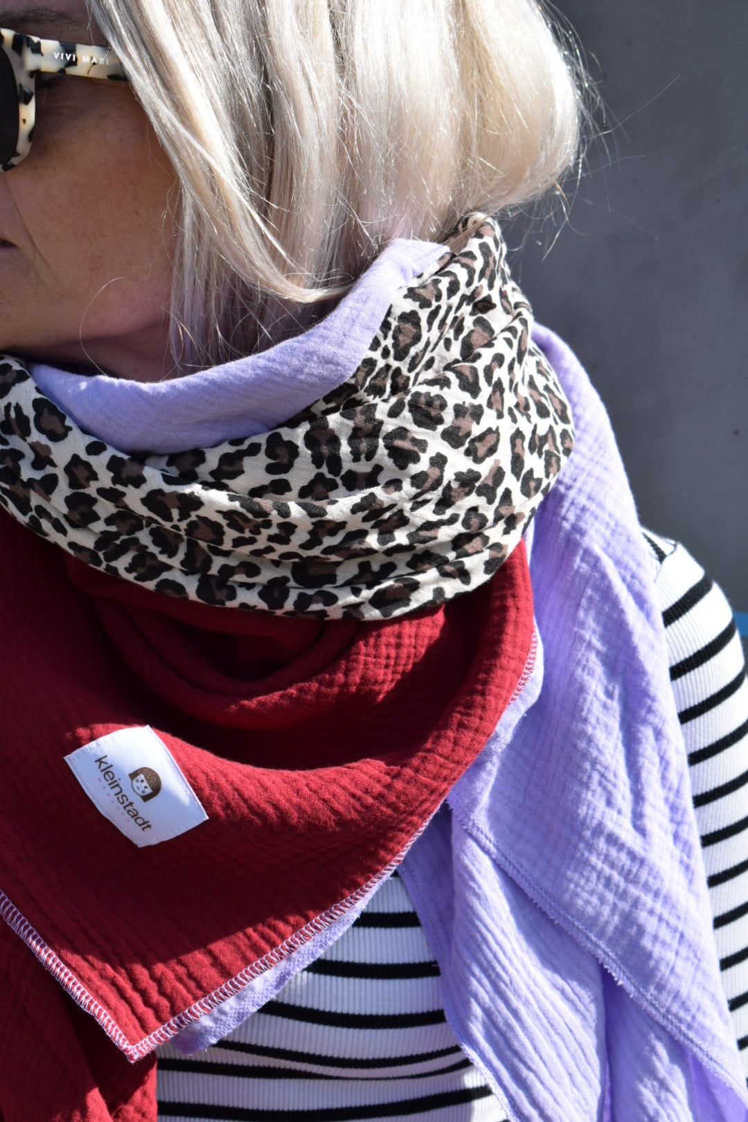 Mix*It | 3 Farben, 1 Schal, maximaler Style: flieder  | Leo  | bordeaux
