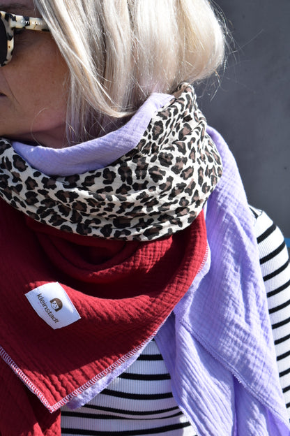 Mix*It | 3 Farben, 1 Schal, maximaler Style: flieder  | Leo  | bordeaux