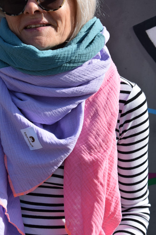 Mix*It | 3 Farben, 1 Schal, maximaler Style: flieder  | pink  | meergrün