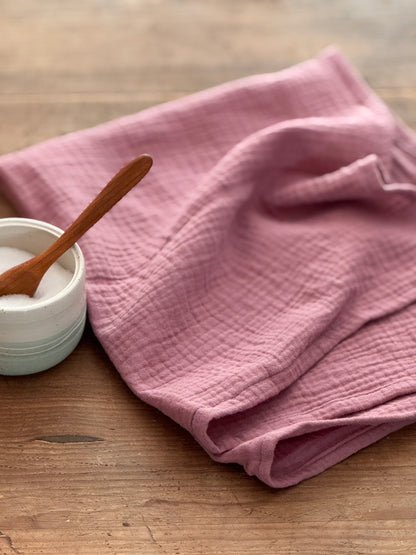 Küchenhandtuch aus Musselin | mauve & salbei | saugstark, weich & bügelfrei