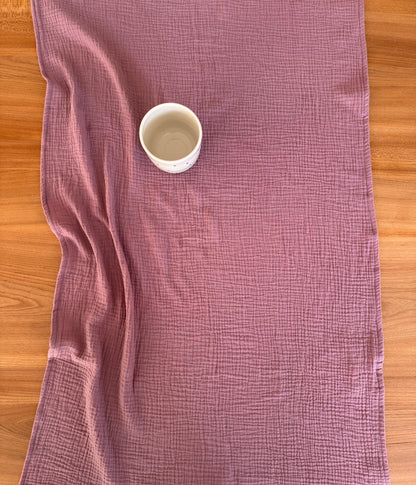 Tischläufer Musselin Mauve | klein, bügelfrei & handmade