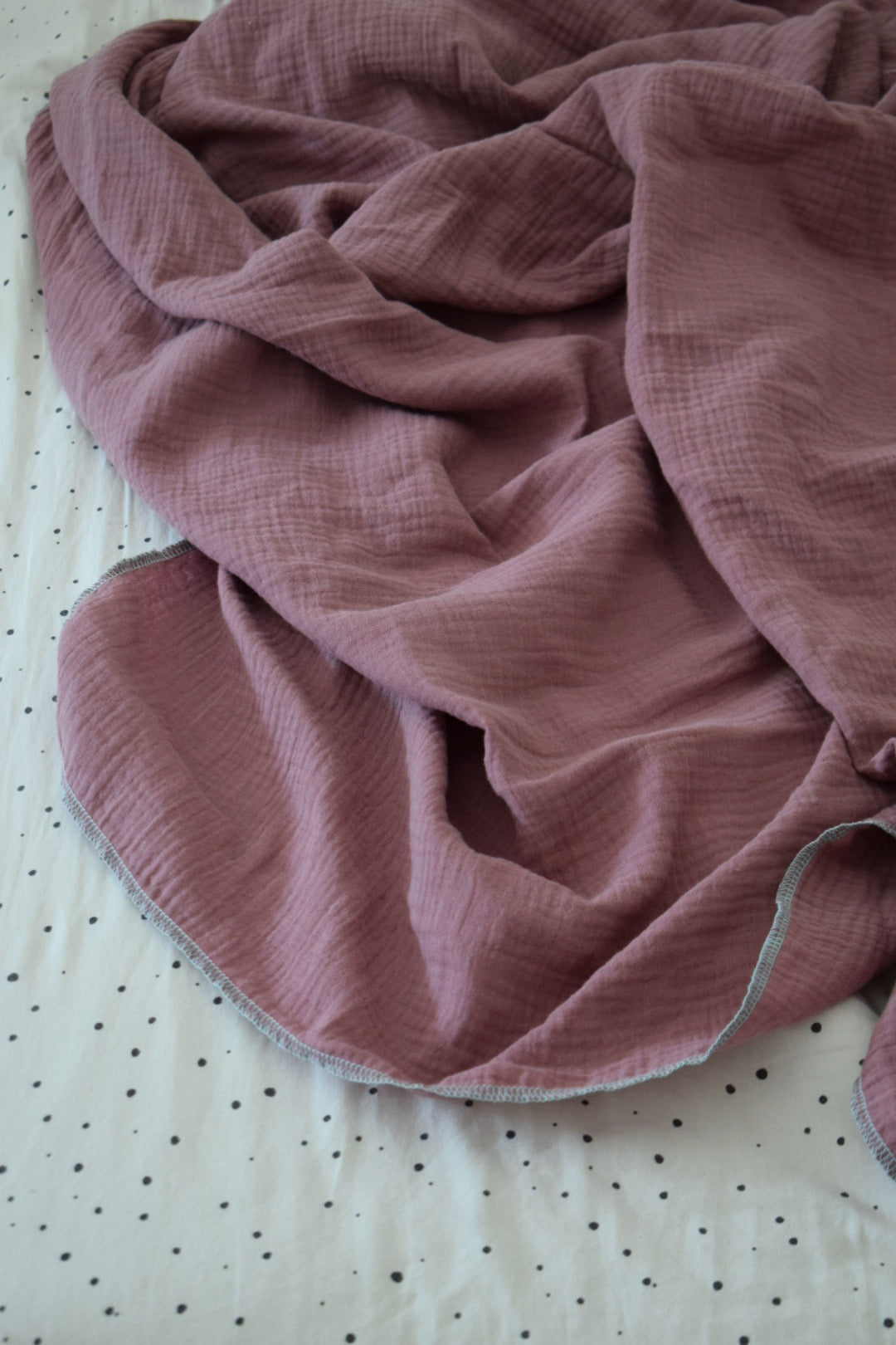 Leichte Musselindecke Bio-Baumwolle | Sommer Must-Have | mauve