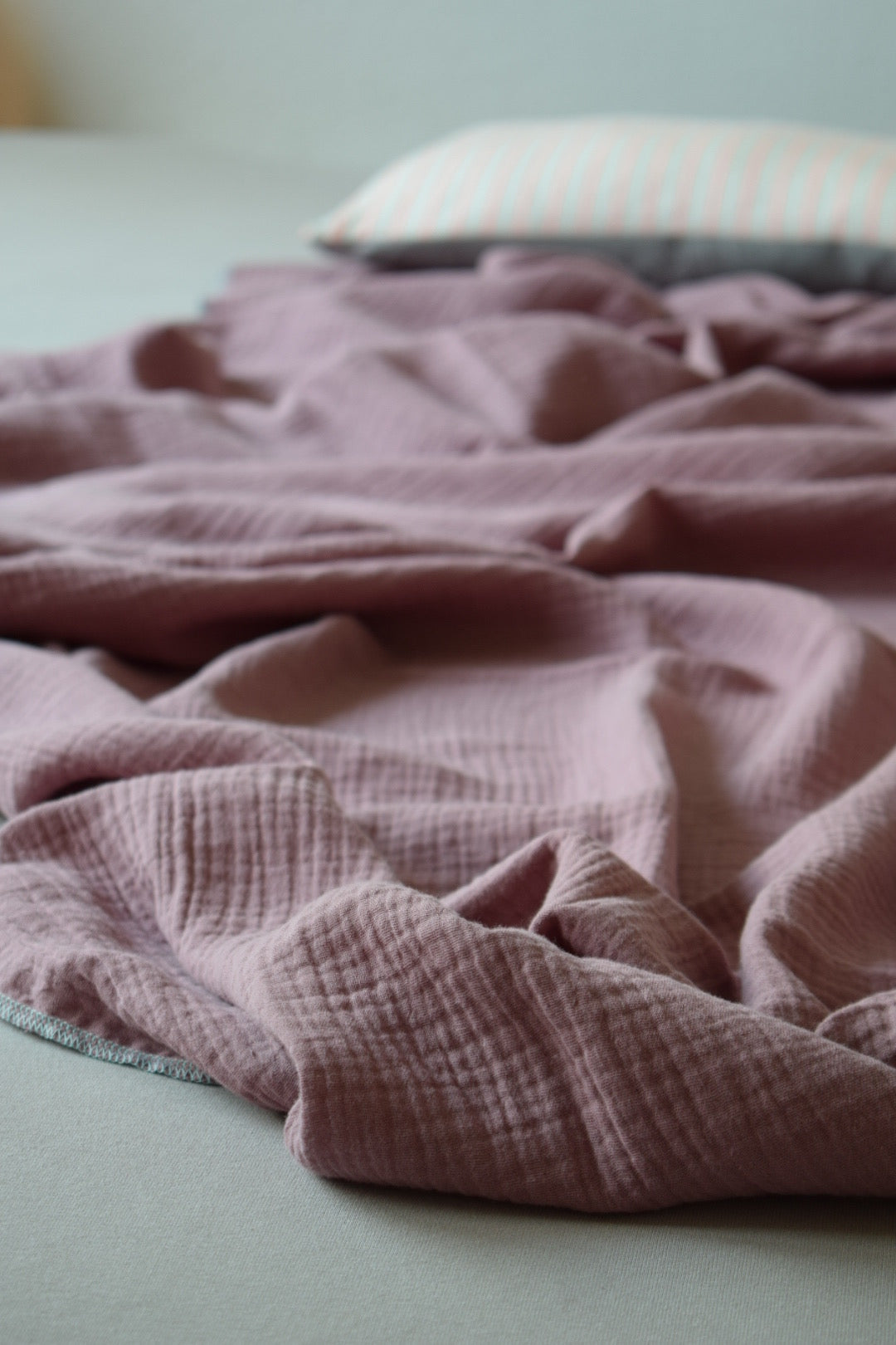 Leichte Musselindecke Bio-Baumwolle | Sommer Must-Have | mauve