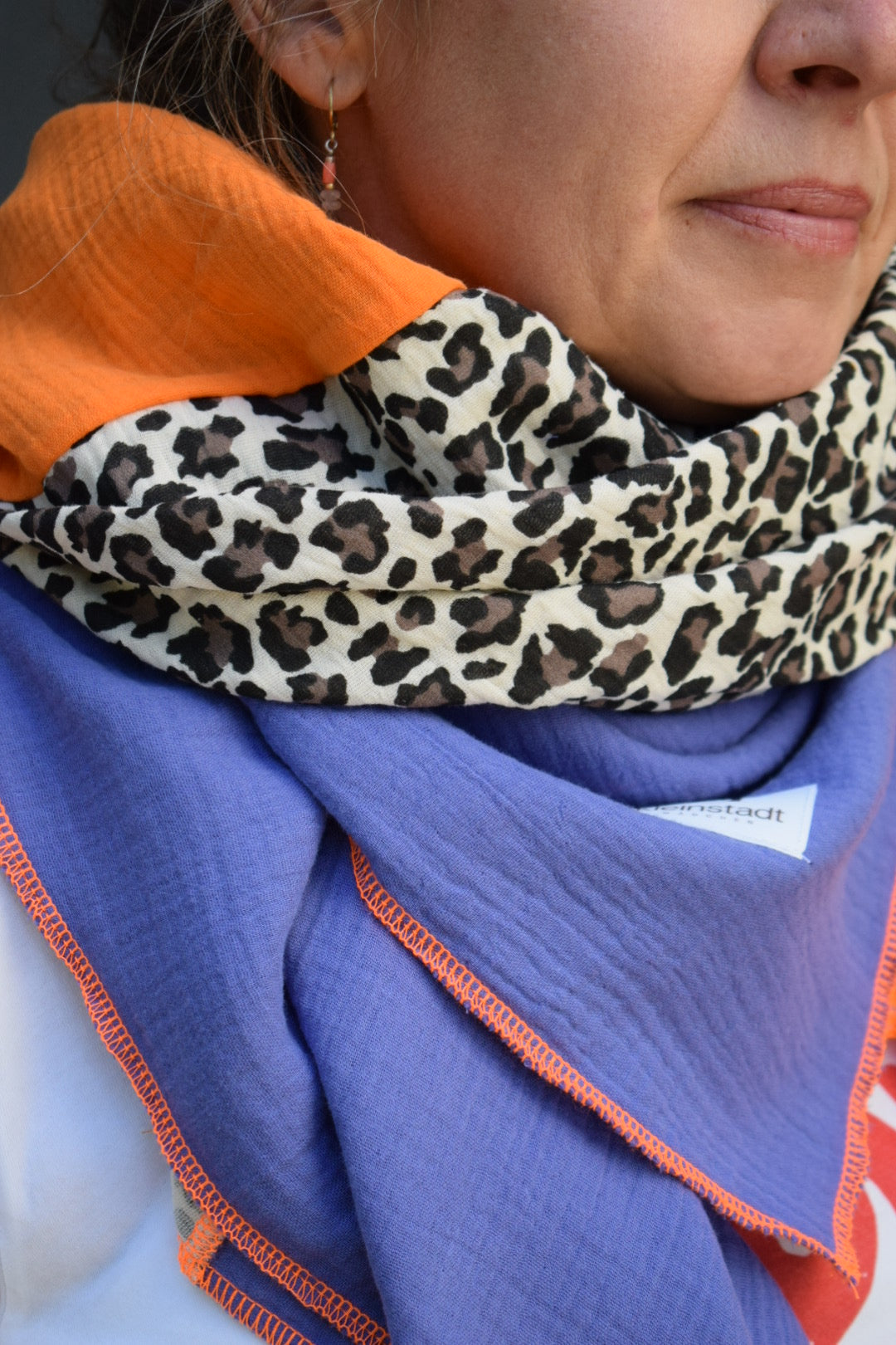 Mix*It | 3 Farben, 1 Schal, maximaler Style - lila, leo, orange