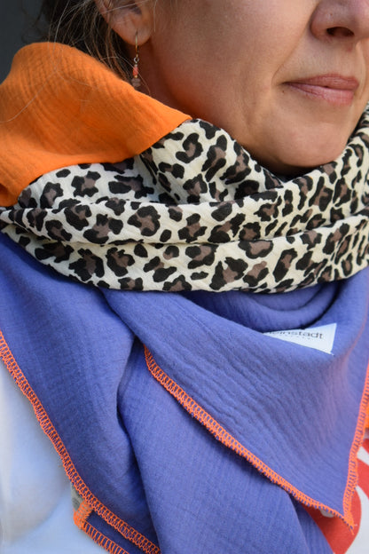 Mix*It | 3 Farben, 1 Schal, maximaler Style - lila, leo, orange