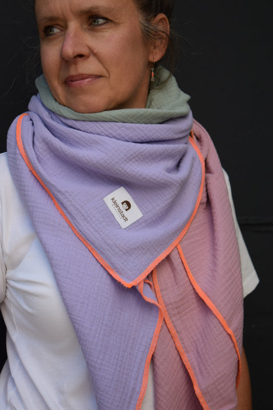 Mix*It | 3 Farben, 1 Schal, maximaler Style - flieder, salbei, rosa
