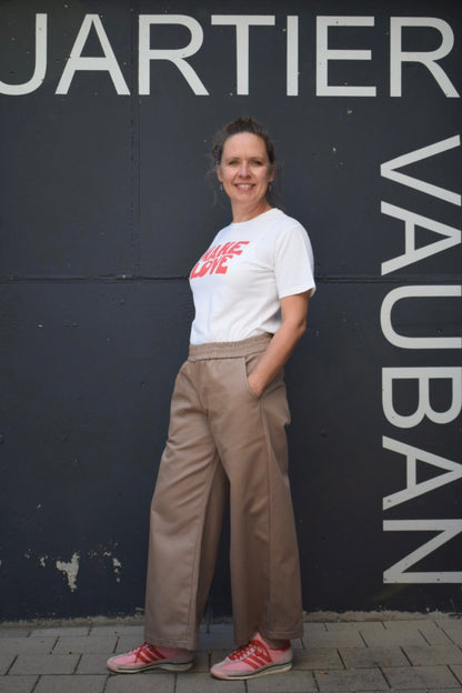 Culotte aus Baumwoll-Twill | bequem, lässig & everyday-ready | taupe