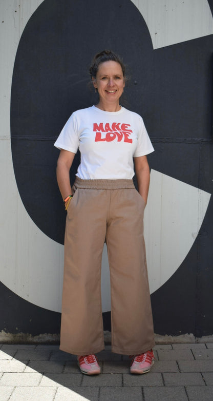 Culotte aus Baumwoll-Twill | bequem, lässig & everyday-ready | taupe