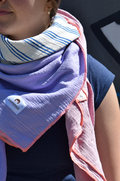 Mix*It | 3 Farben, 1 Schal, maximaler Style: Streifen  | flieder  | rosa