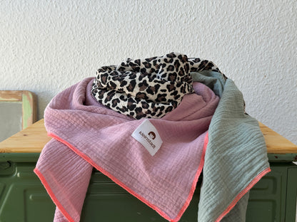 Mix*It | 3 Farben, 1 Schal, maximaler Style - leo, salbei, rosa